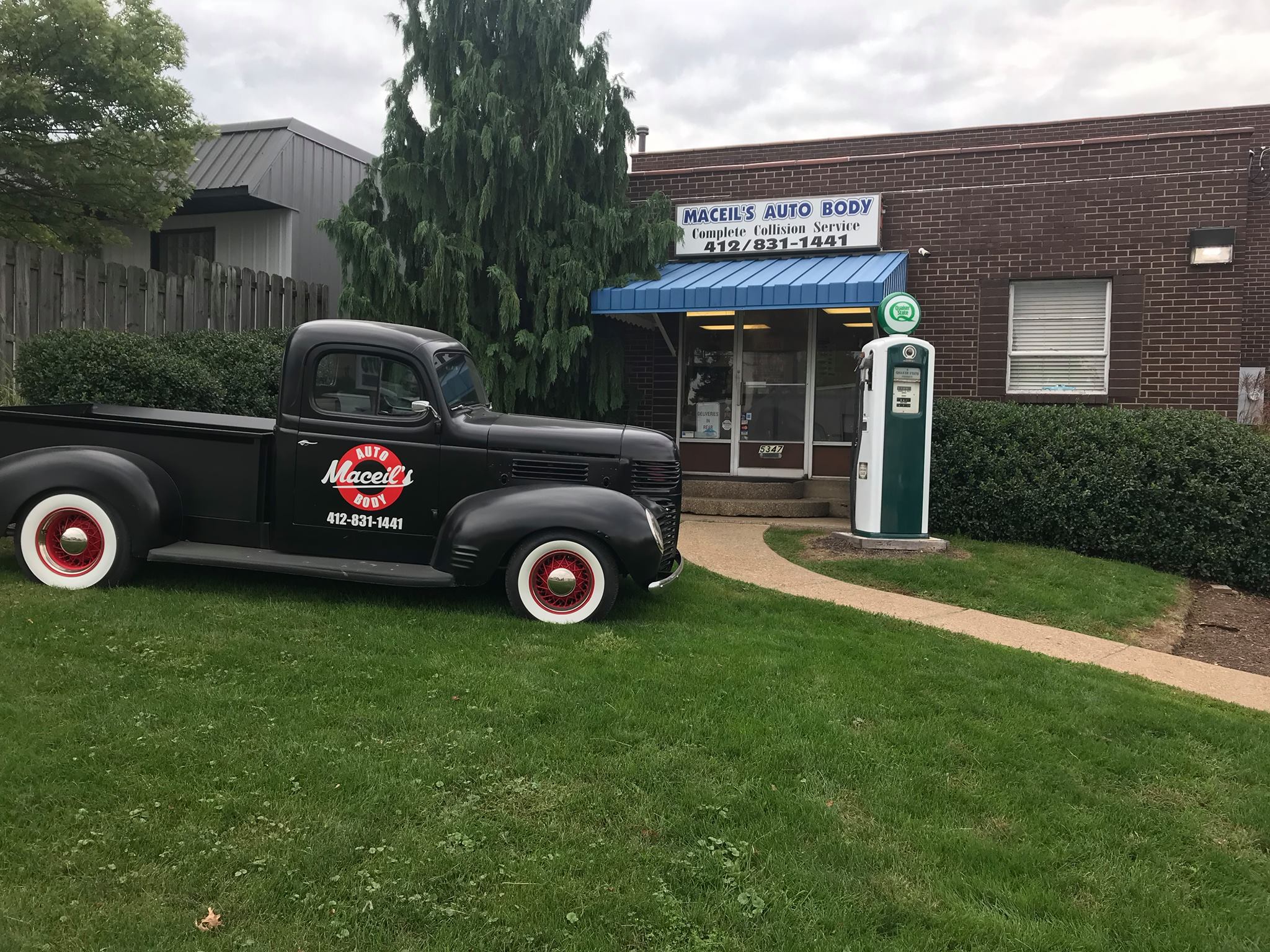Black Antique Truck from Maceil's Auto Body